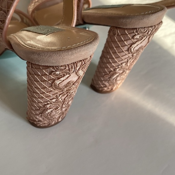 Betsey Johnson Women's Sb-kani Nude champagne colour fabric lace sandalBell Hill - Picture 6 of 14